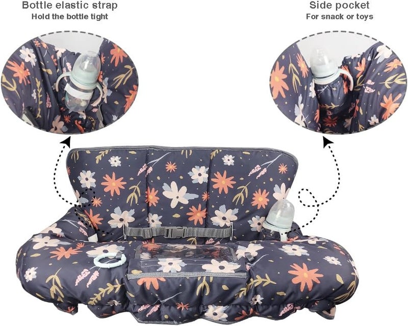 DODO NICI Shopping Cart Cover for Baby/Toddler, Cozy High Chair Cover, with Removable positioner, Dark Blue - Image 5
